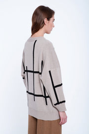Grey beige supersoft wool cardigan