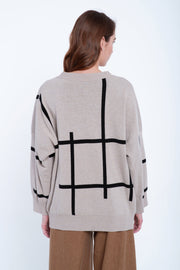 Grey beige supersoft wool cardigan