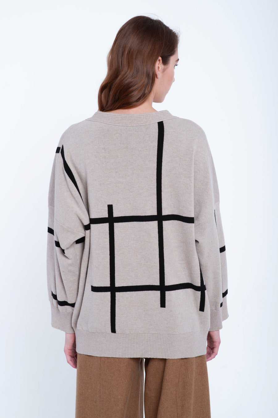 Grey beige supersoft wool cardigan