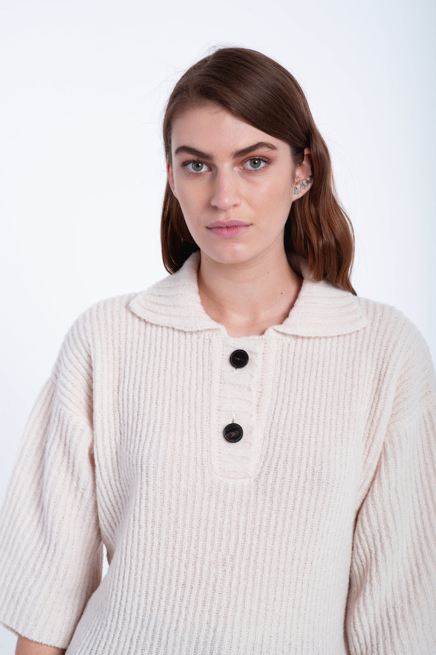 Off white wool polo t-shirt
