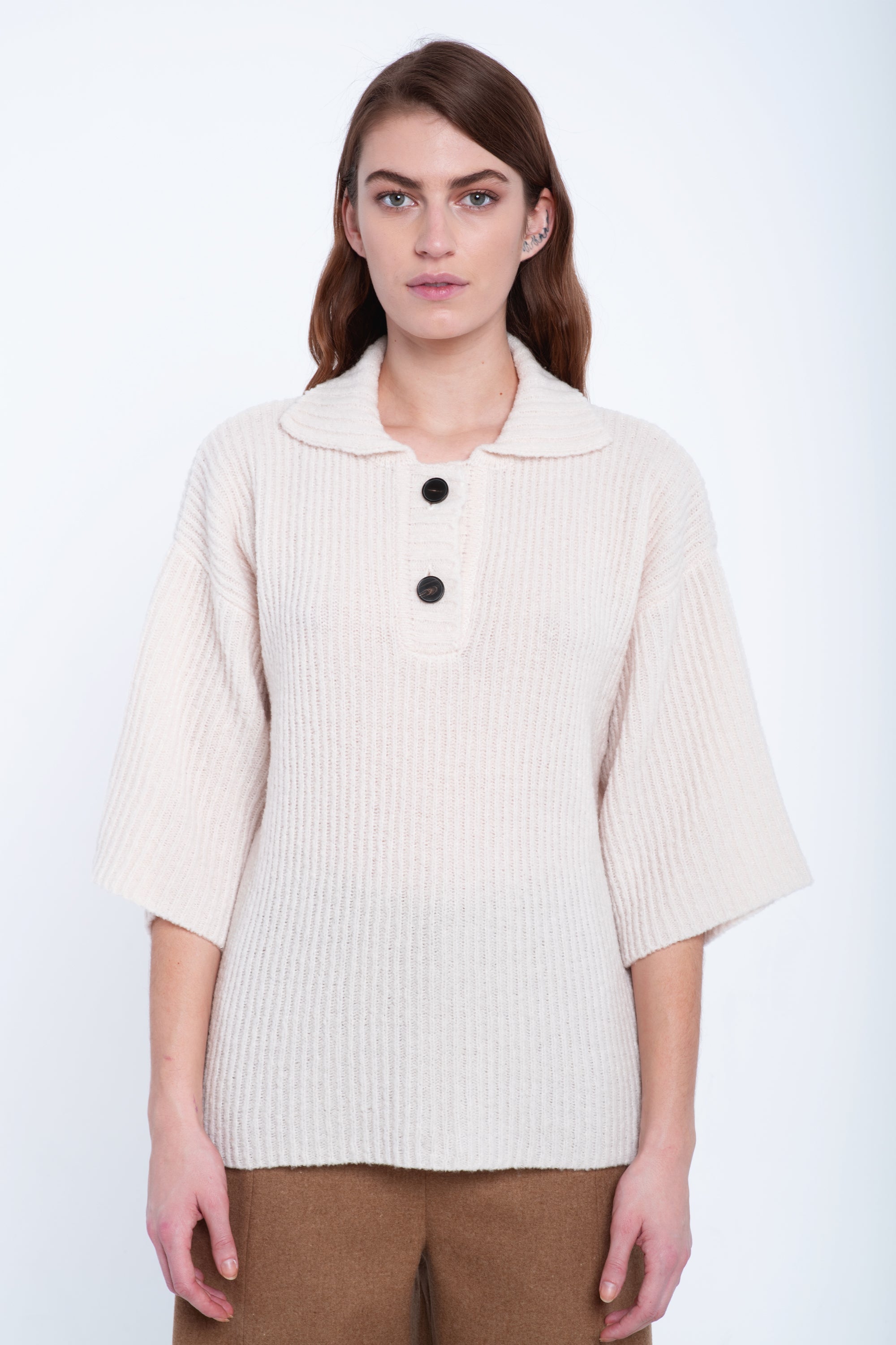 Off white wool polo t-shirt