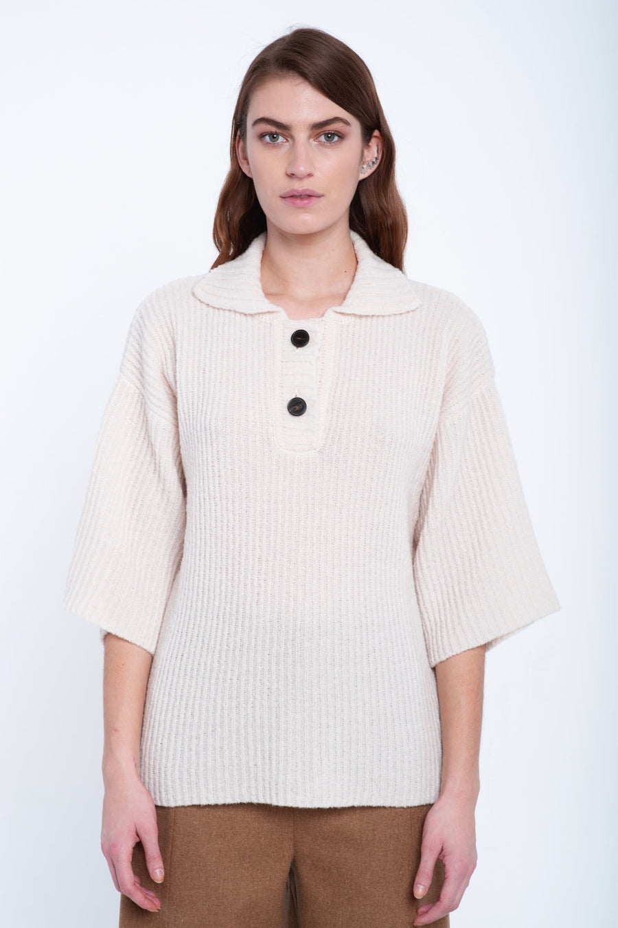 Off white wool polo t-shirt