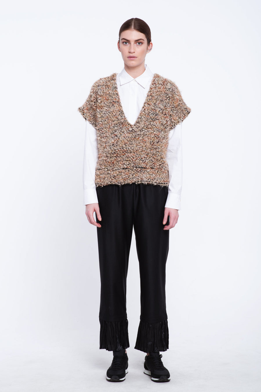 Multicolor loop boucle deep vest