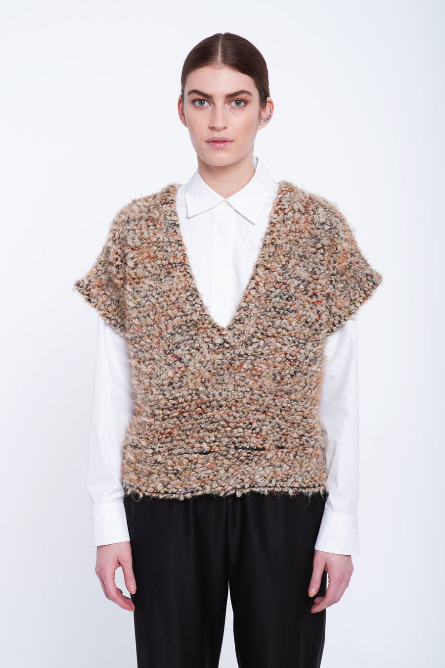 Multicolor loop boucle deep vest