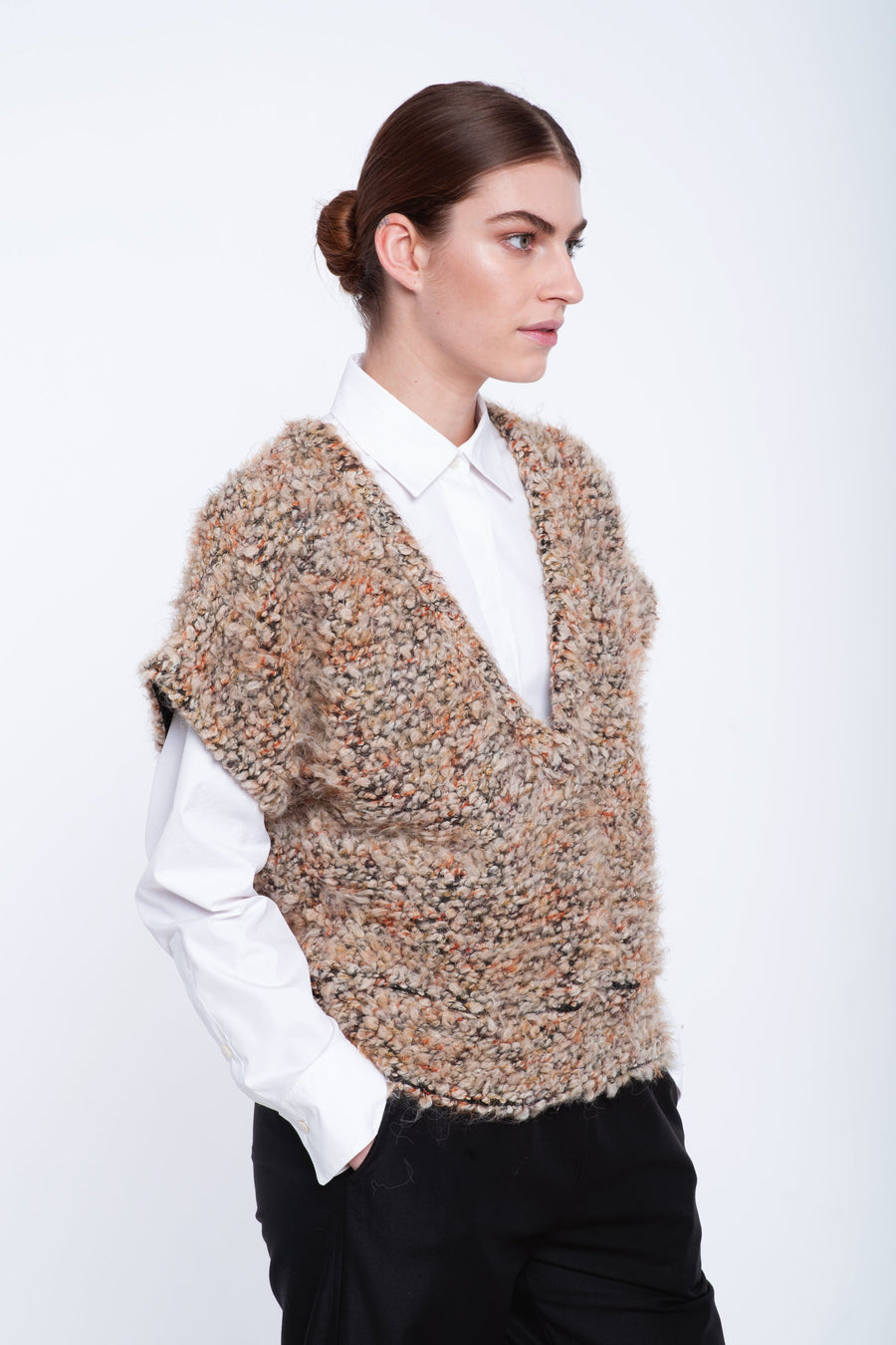 Multicolor loop boucle deep vest