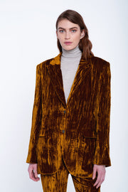 Gold velvet open back jacket