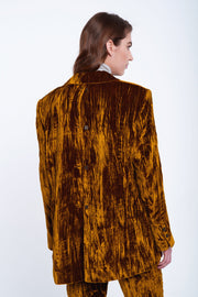 Gold velvet open back jacket