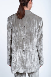 Silver velvet open back jacket