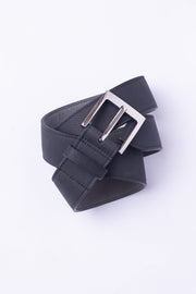 Black leather waist belt