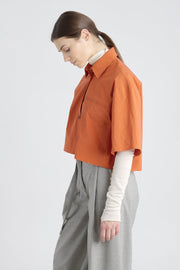 Rust cotton crop shirt