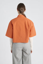 Rust cotton crop shirt