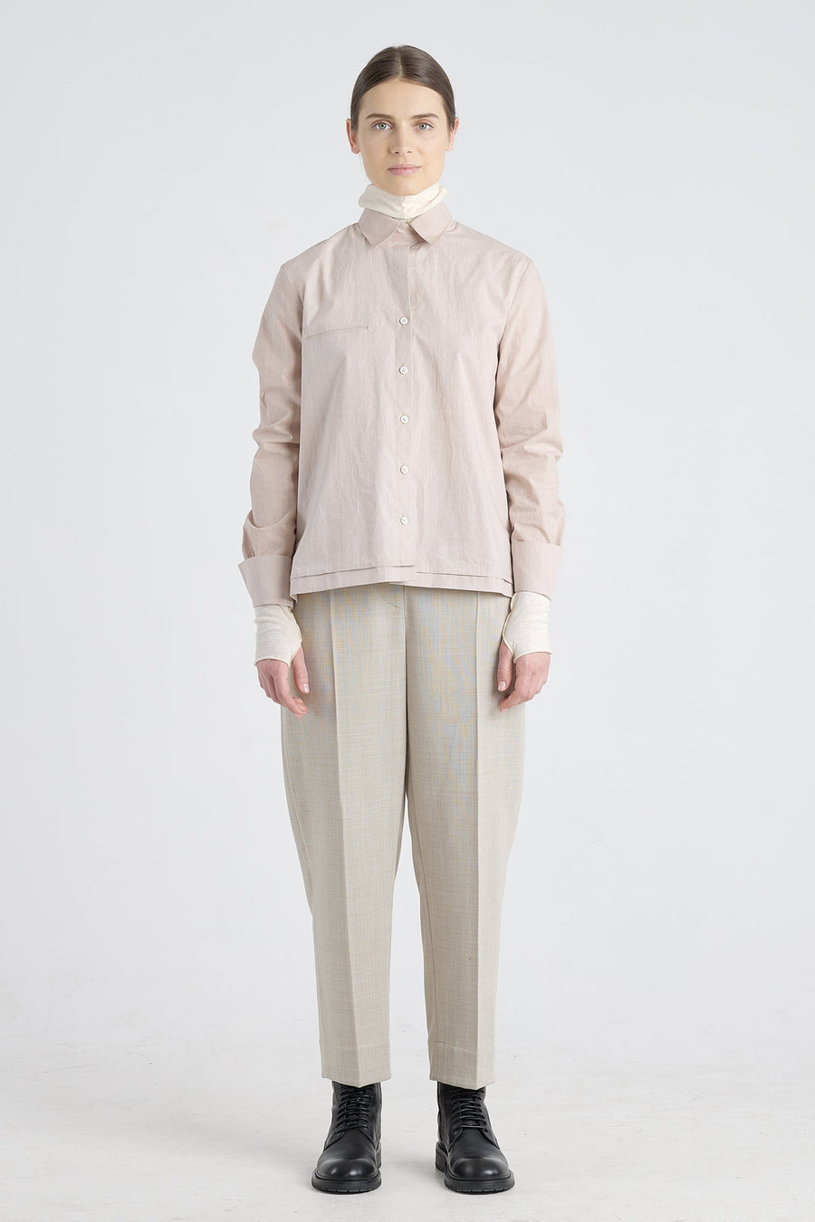 Light brown cotton bio-colored shirt