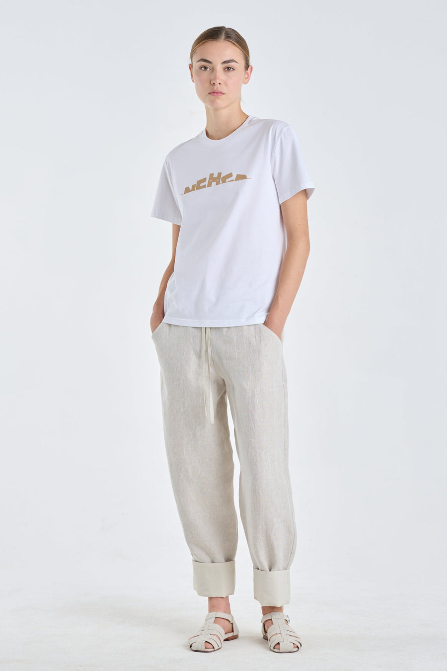 White cotton jersey ''HIDE&SEEK LOGO'' t-shirt