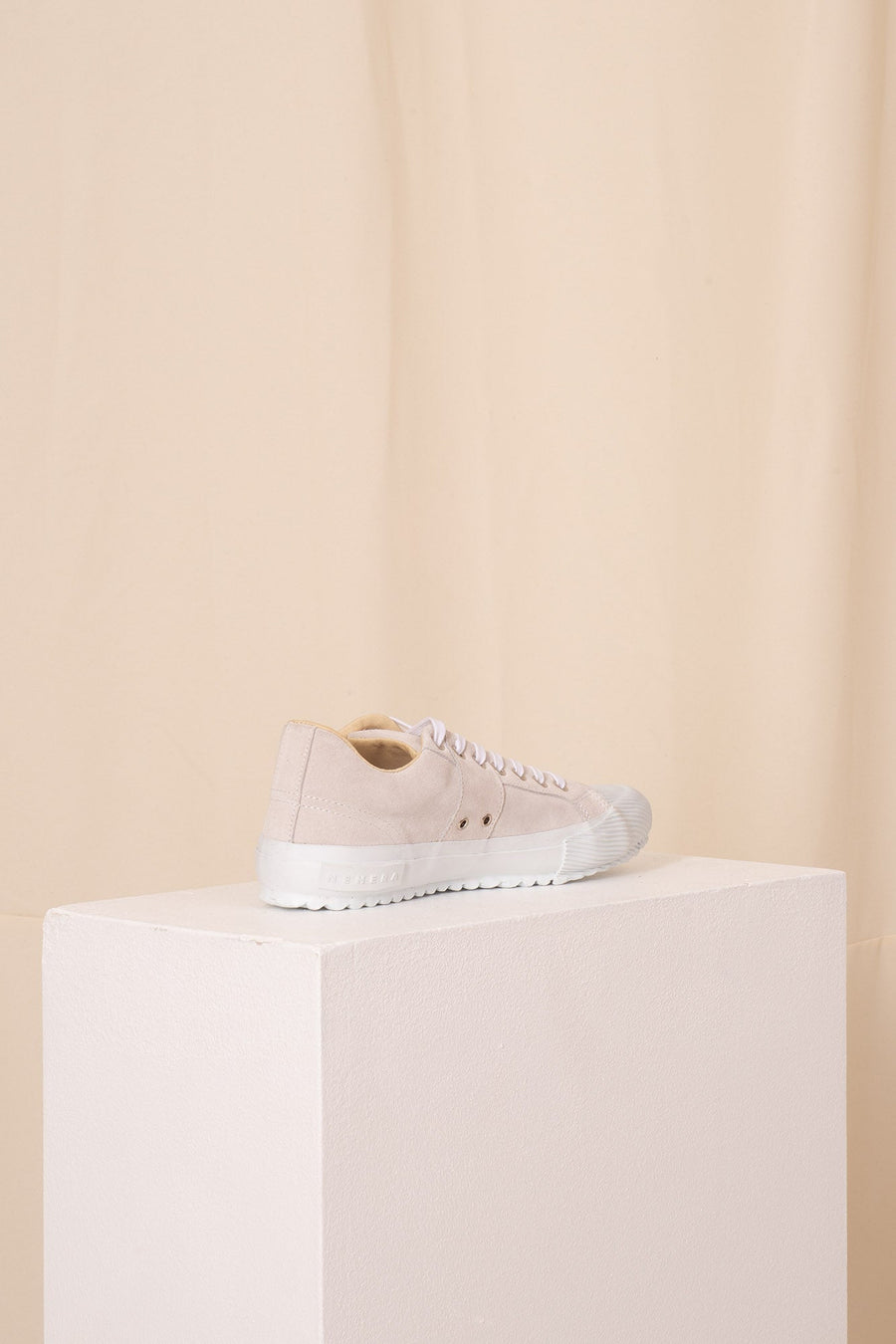 White grey suede leather sneakers